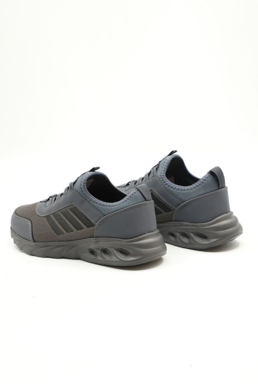 SMOKED BLACK STRIPED SPORTS CASUAL CASUAL WALKING SHOES