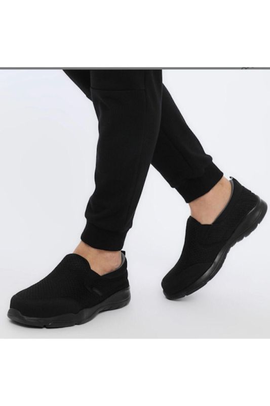 Unisex Black Color Unlaced Lightweight Memory Memory Sole Booties Shoes Liponis