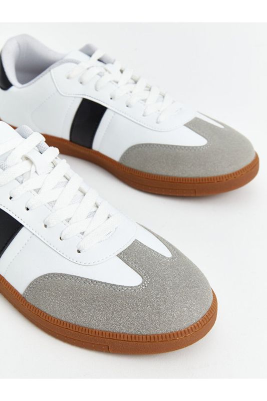 Men's Lace-Up Leather Look Sneakers