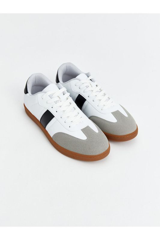 Men's Lace-Up Leather Look Sneakers