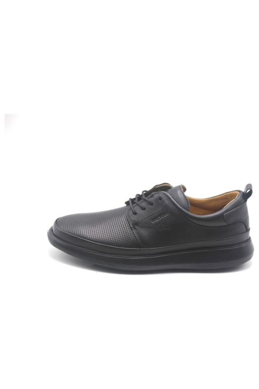 1590 Black Genuine Leather Men's Casual Shoes