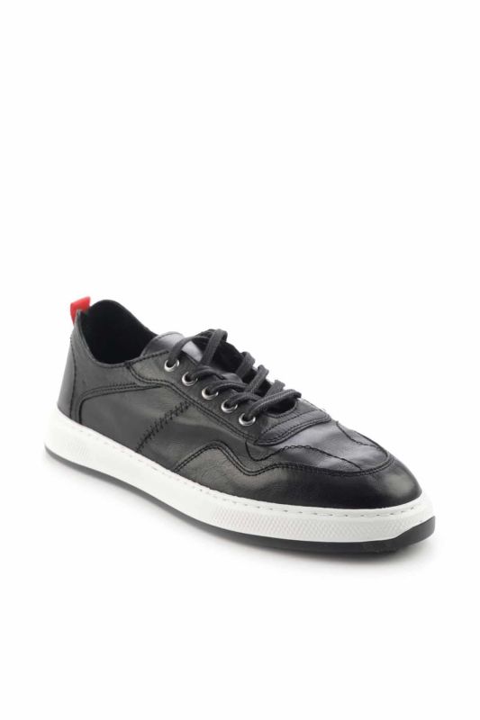 Black Genuine Leather Men's Casual Shoes E01810197303