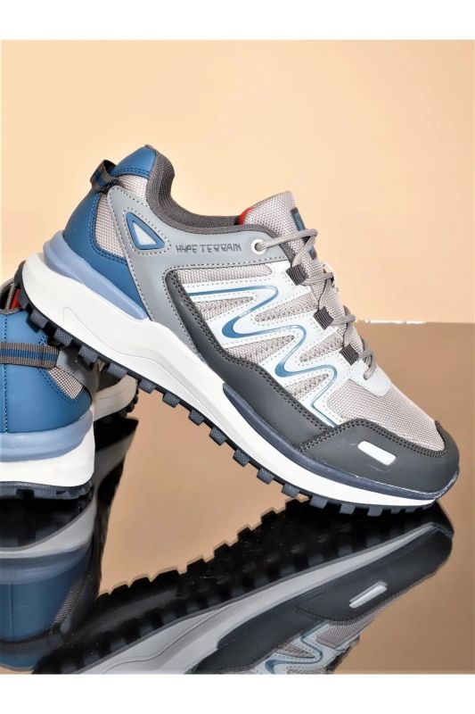 29066 GRAY Blue Anatomical Sole Kaacuk Water Repellent Walking & Running Shoes