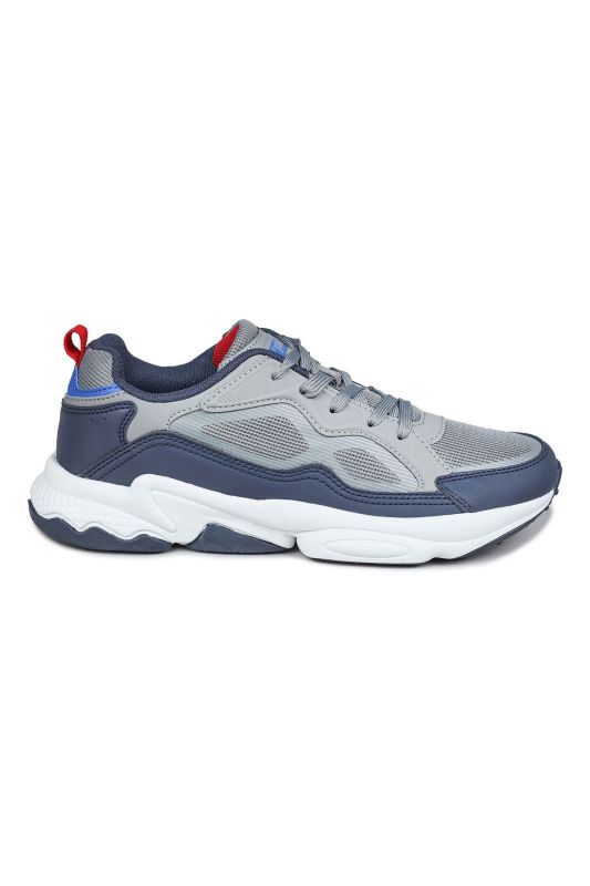 24712 Light Gray - Navy Blue Men's Sneaker Casual Sneakers