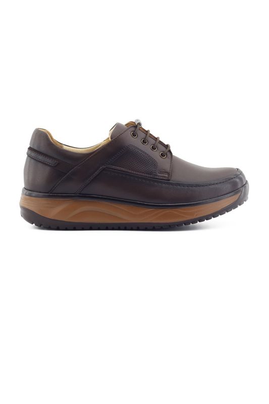 Genuine Leather Men's Walking Shoes - 1853 Brown