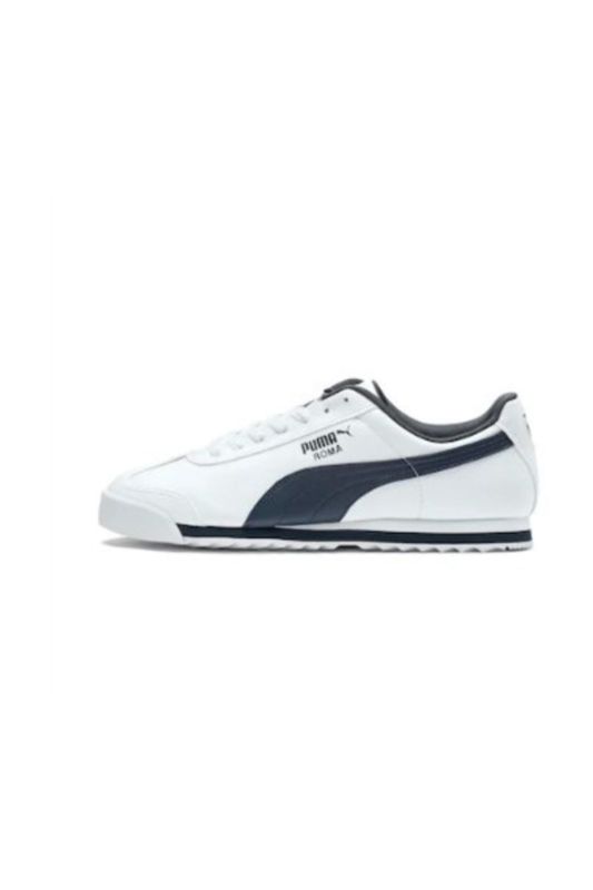 353572 12 Roma Basic White Navy Blue Men's Sneakers