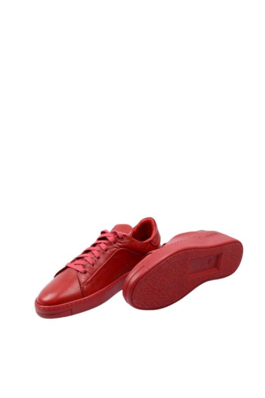 Red Genuine Leather Men's Sport Walking Shoes