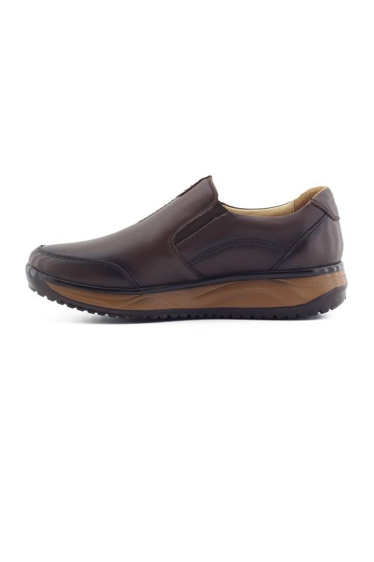 Genuine Leather Men's Walking Shoes - 1650 Brown