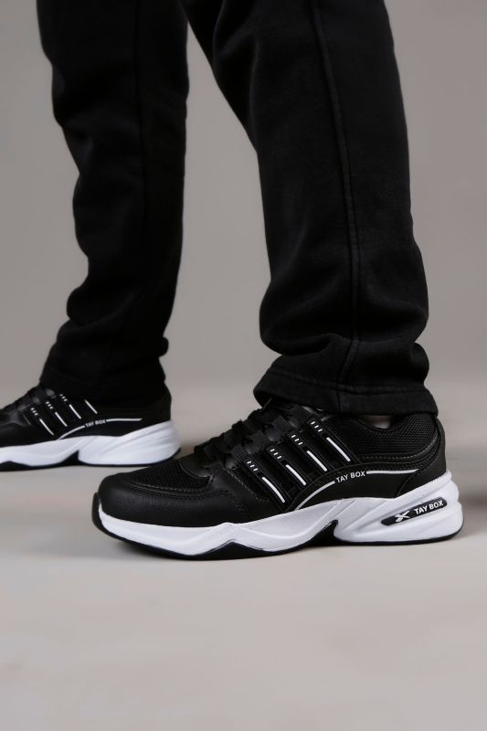 Black and white Orthopedic-anatomic Sole Casual Walking Shoes