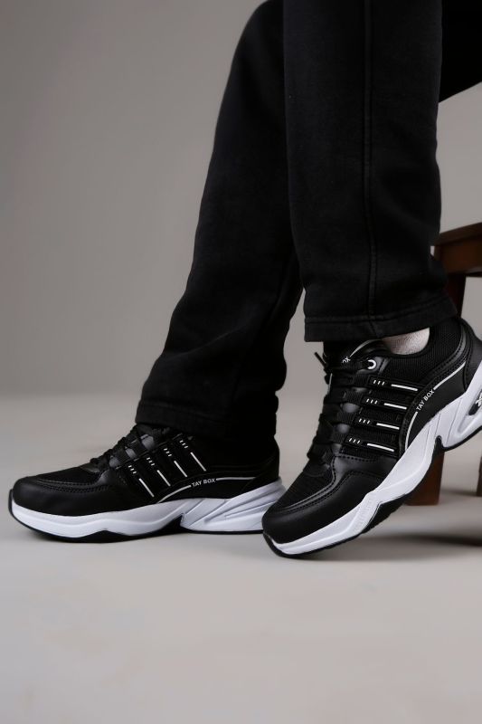 Black and white Orthopedic-anatomic Sole Casual Walking Shoes