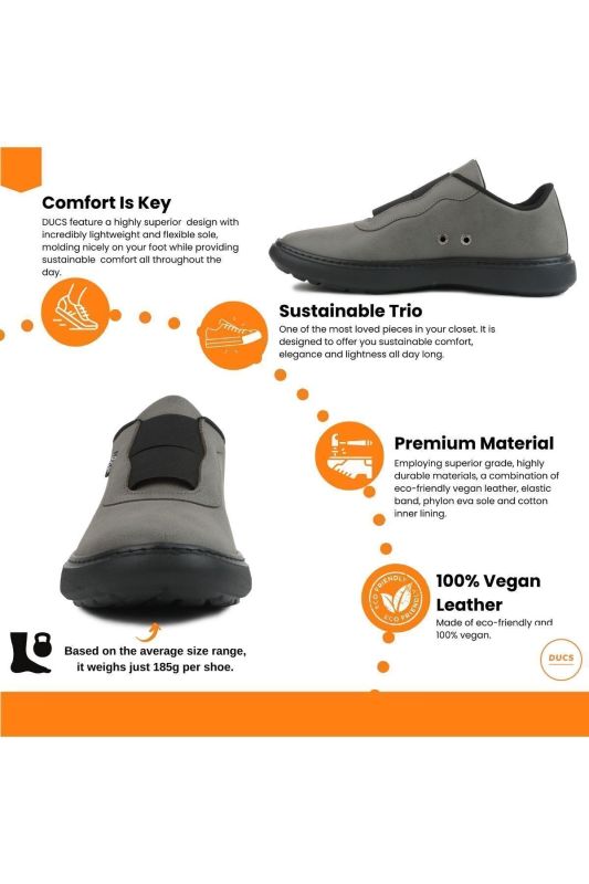 Lightweight And Comfortable Vegan Leather Unisex Lace-Up Walking Shoes Anthracite St Sneaker