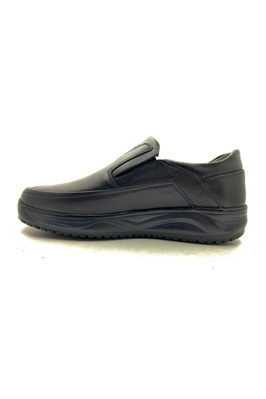 Genuine leather silicone orthopedic pad sole black shoes