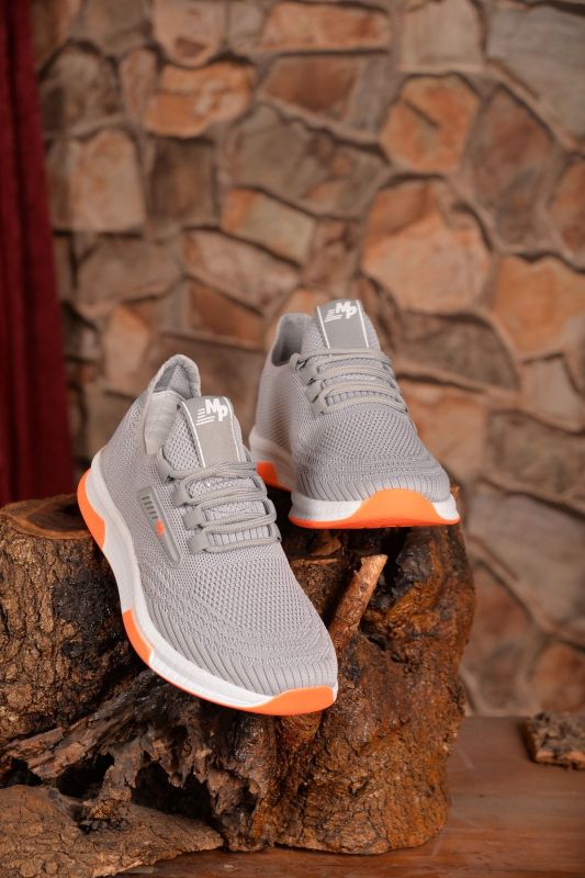 Gray-orange Sports Unisex Sweatproof Orthopedic Sole Non-Slip Casual Comfortable Walking And Running Shoes.